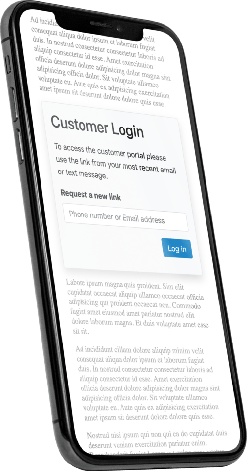 iphone showing customer portal login